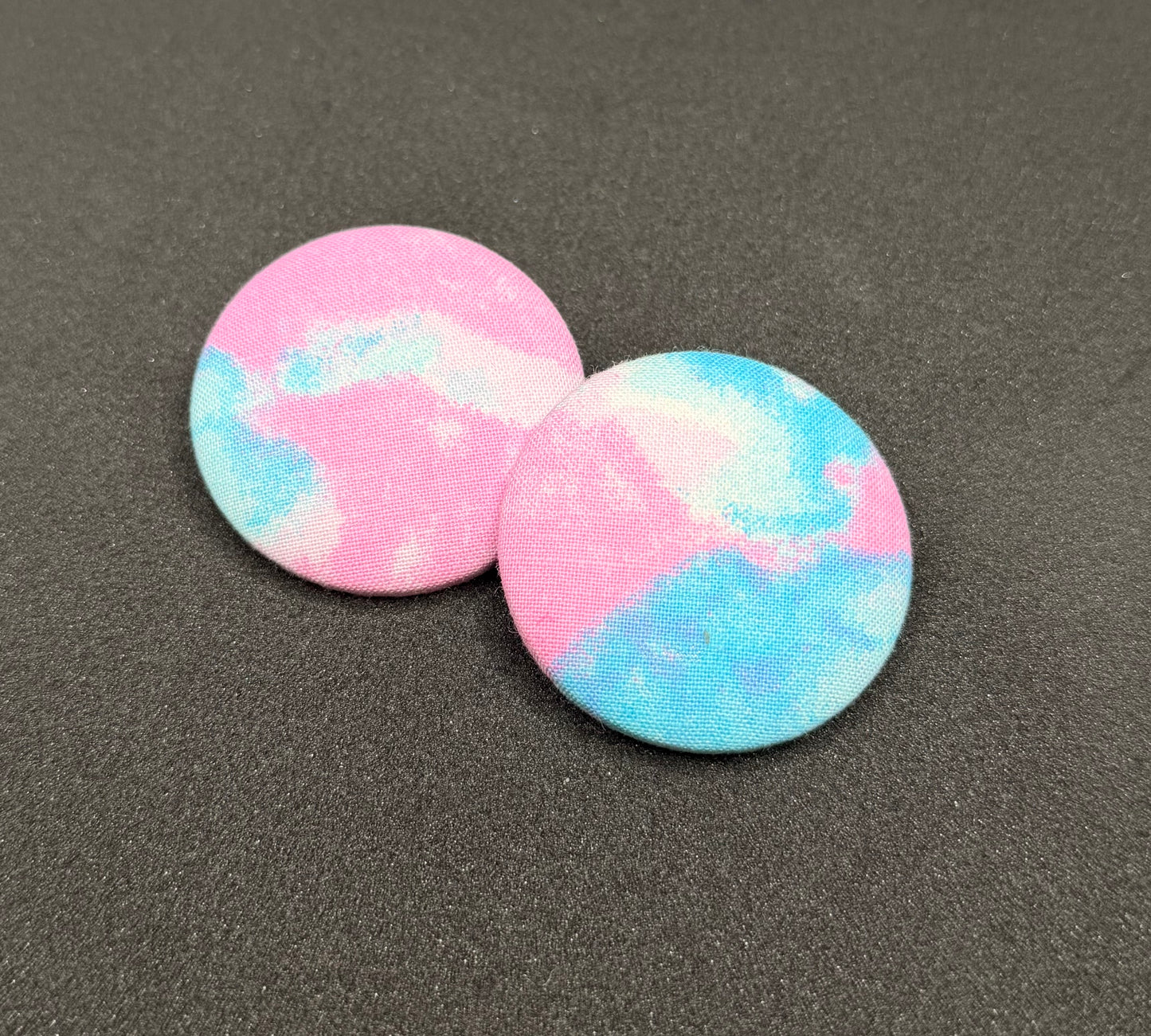 Cotton Candy Button Earrings